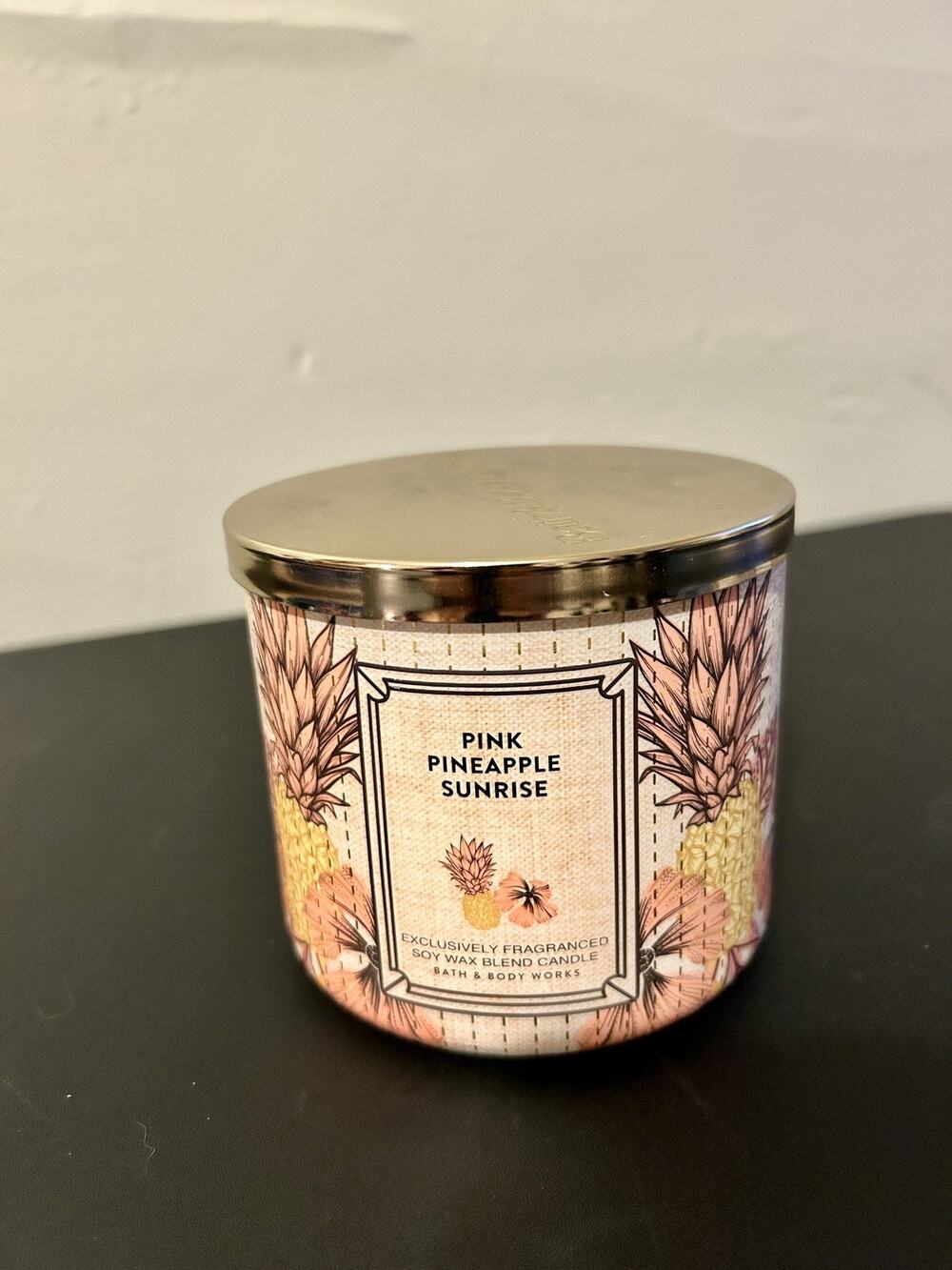 Pink Pineapple Sunrise BATH & BODY WORKS 3-Wick Candle 14.5 Oz New
